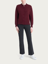 Cardigan corto con bottoni in Winter Cotton  Viola Donna - Ragno