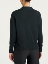 Cardigan con scollo a V e bottoni in Winter Cotton  Neri Donna - Ragno