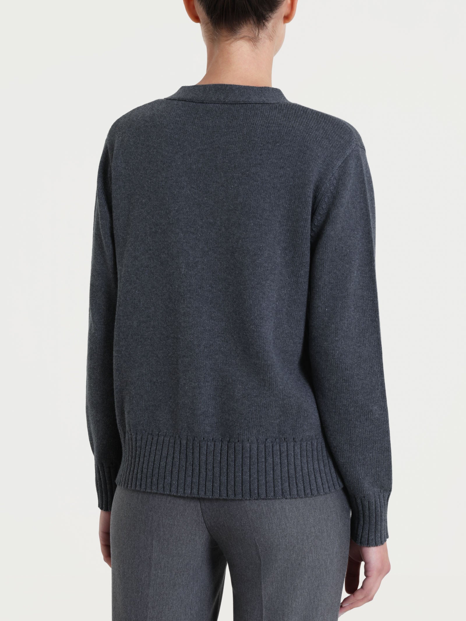 Cardigan con scollo a V e bottoni in Winter Cotton  Neri Donna - Ragno