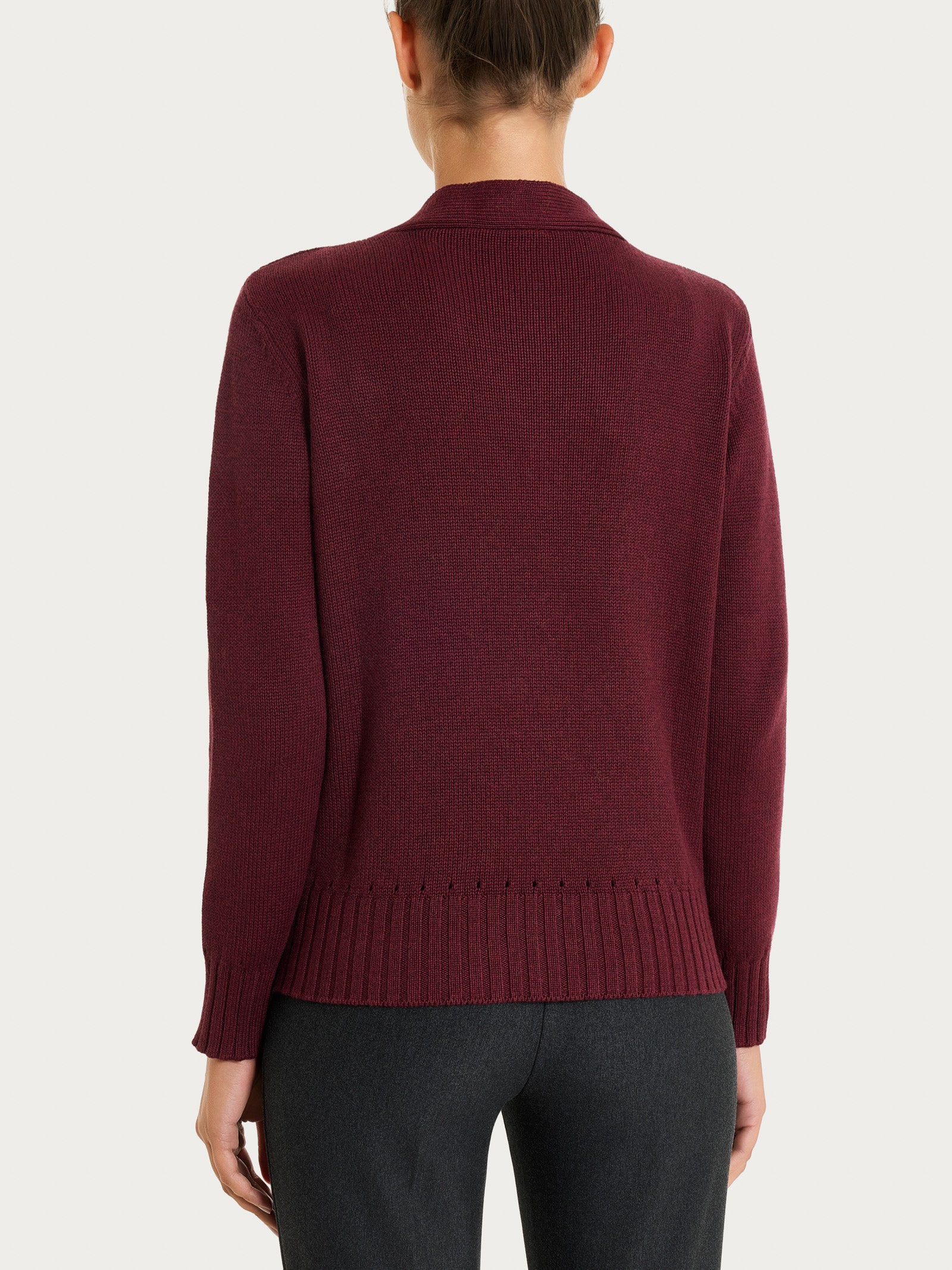 Cardigan con scollo a V e bottoni in Winter Cotton  Viola Donna - Ragno