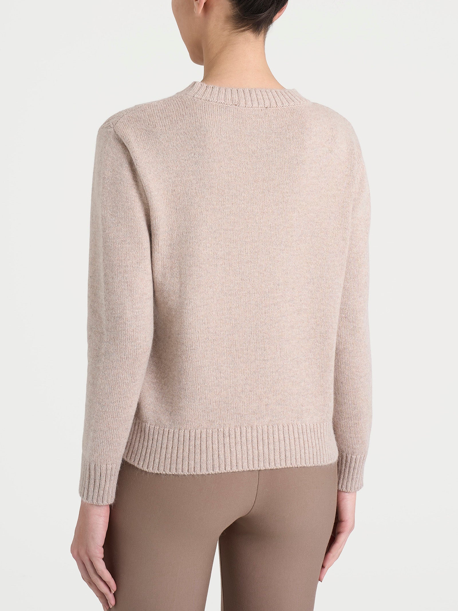 Maglia girocollo con trecce in Natural Soft Grigi Donna - Ragno