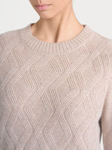Maglia girocollo con trecce in Natural Soft Grigi Donna - Ragno