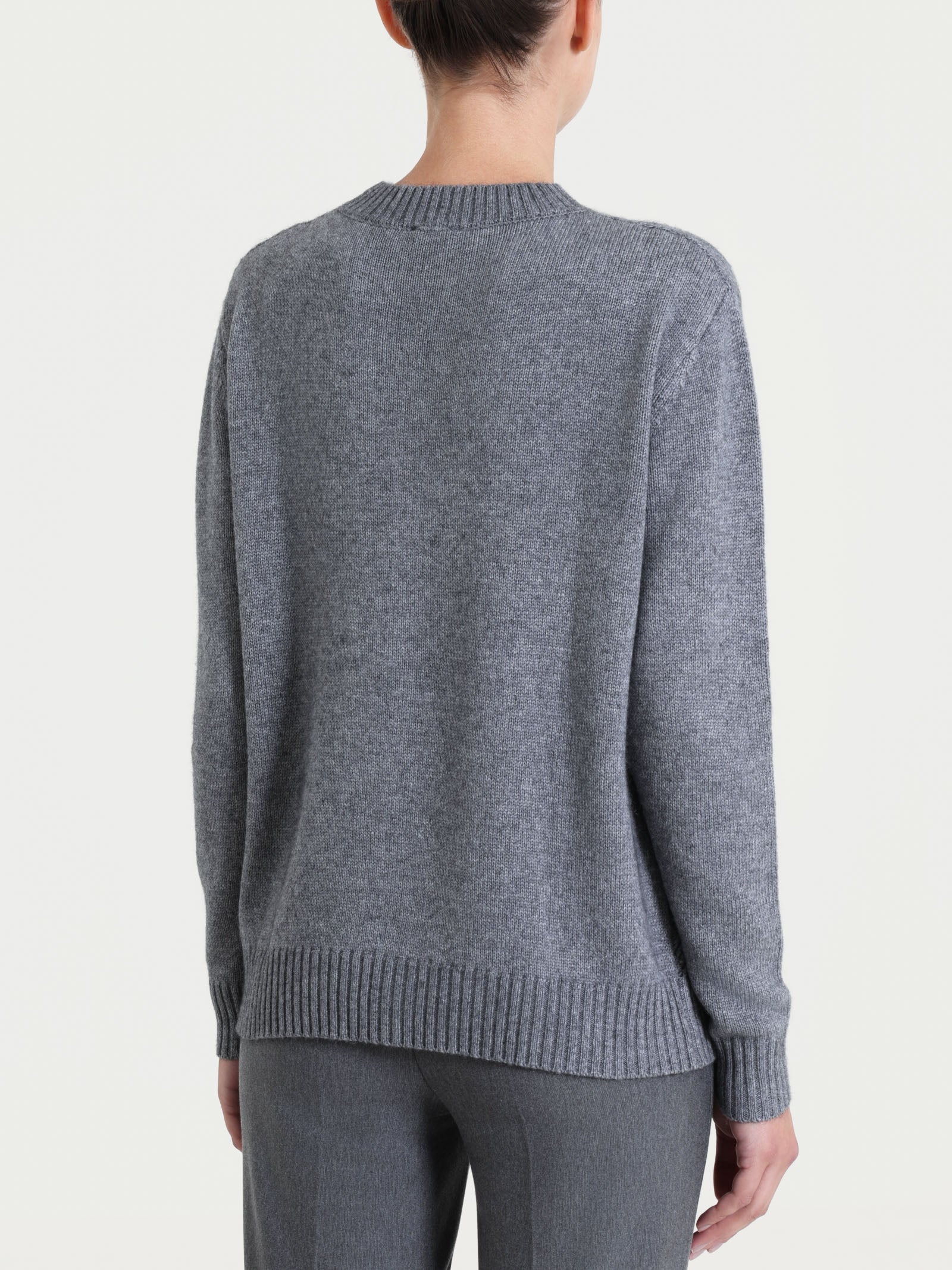 Maglia girocollo con trecce in Natural Soft Neri Donna - Ragno