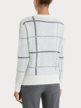Maglia girocollo con check pattern in misto Lana e Angora Neri Donna - Ragno