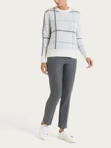 Maglia girocollo con check pattern in misto Lana e Angora Neri Donna - Ragno