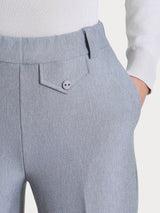 Pantalone a palazzo con taschino in Compact Neri Donna - Ragno