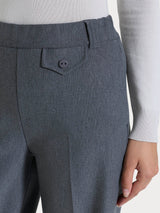 Pantalone a palazzo con taschino in Compact Neri Donna - Ragno