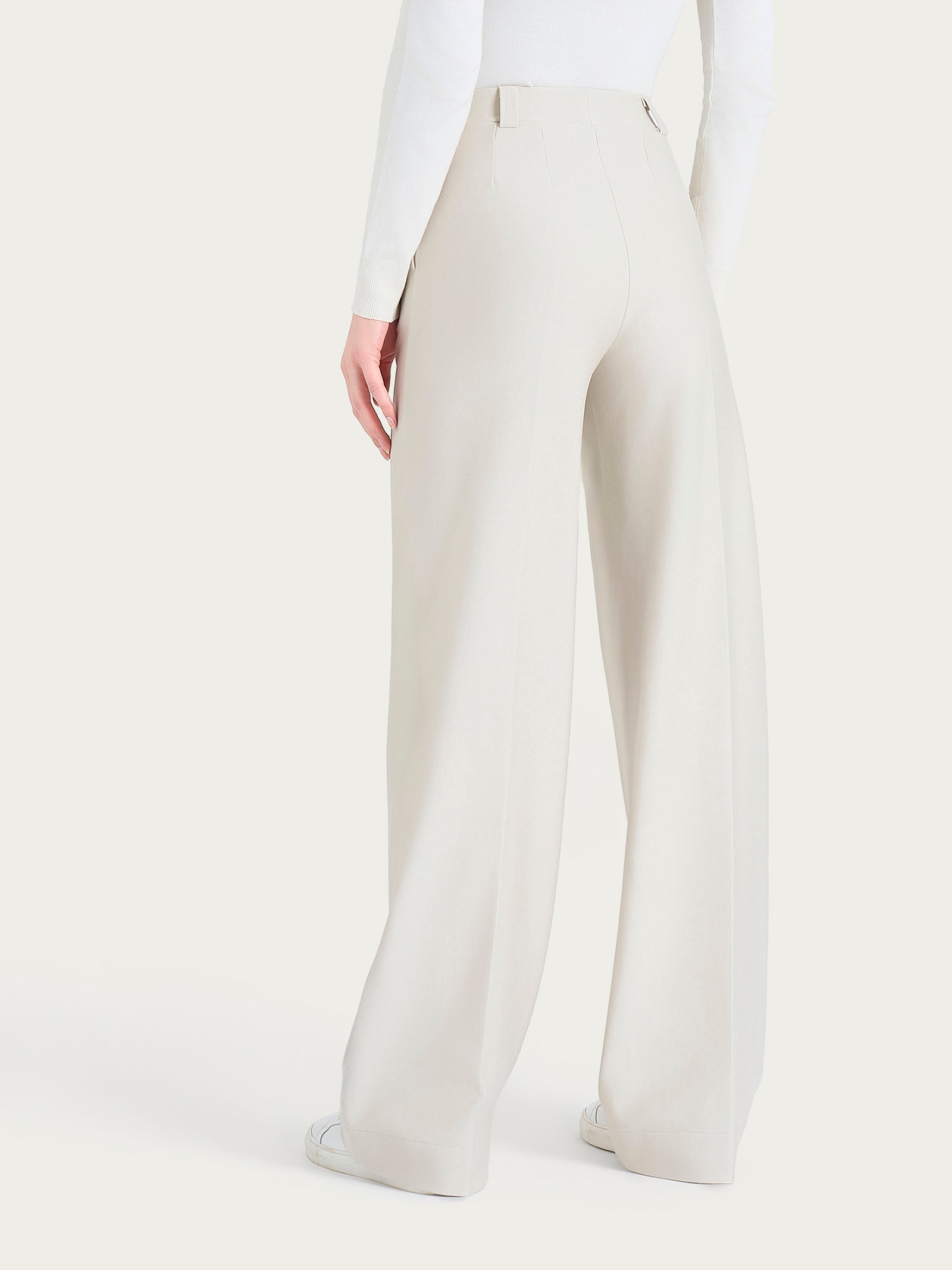 Pantalone a palazzo con taschino in Compact Bianchi Donna - Ragno