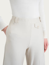 Pantalone a palazzo con taschino in Compact Bianchi Donna - Ragno
