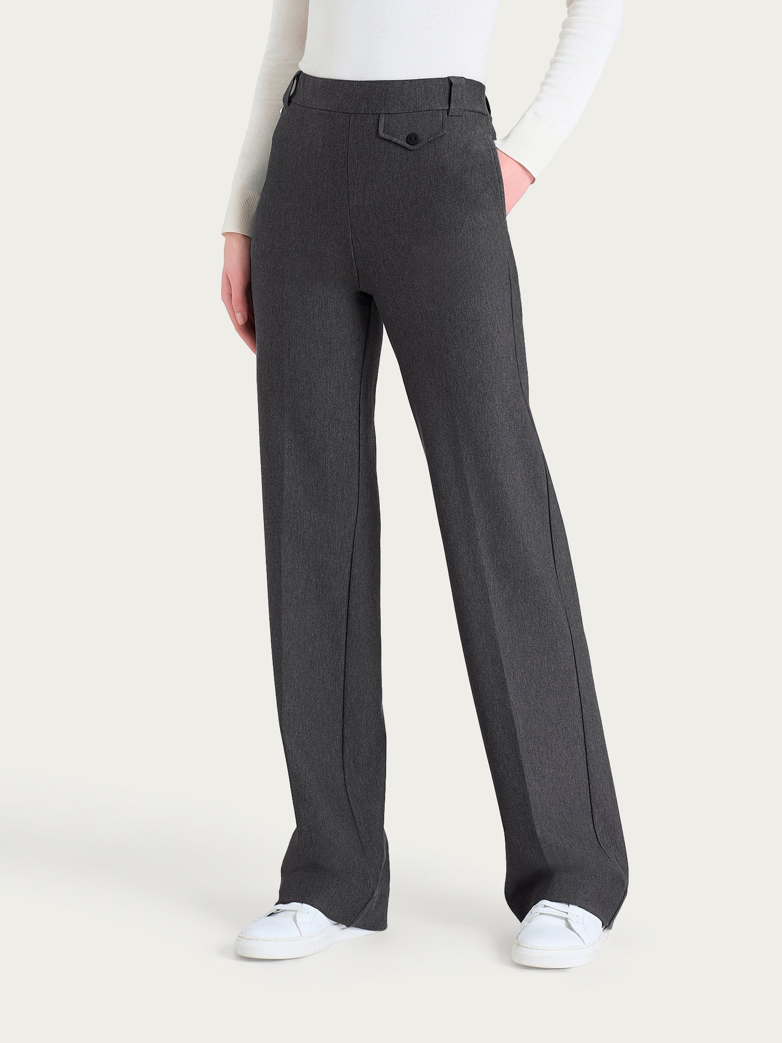 Pantalone ampio con taschino in Compact Neri Donna - Ragno