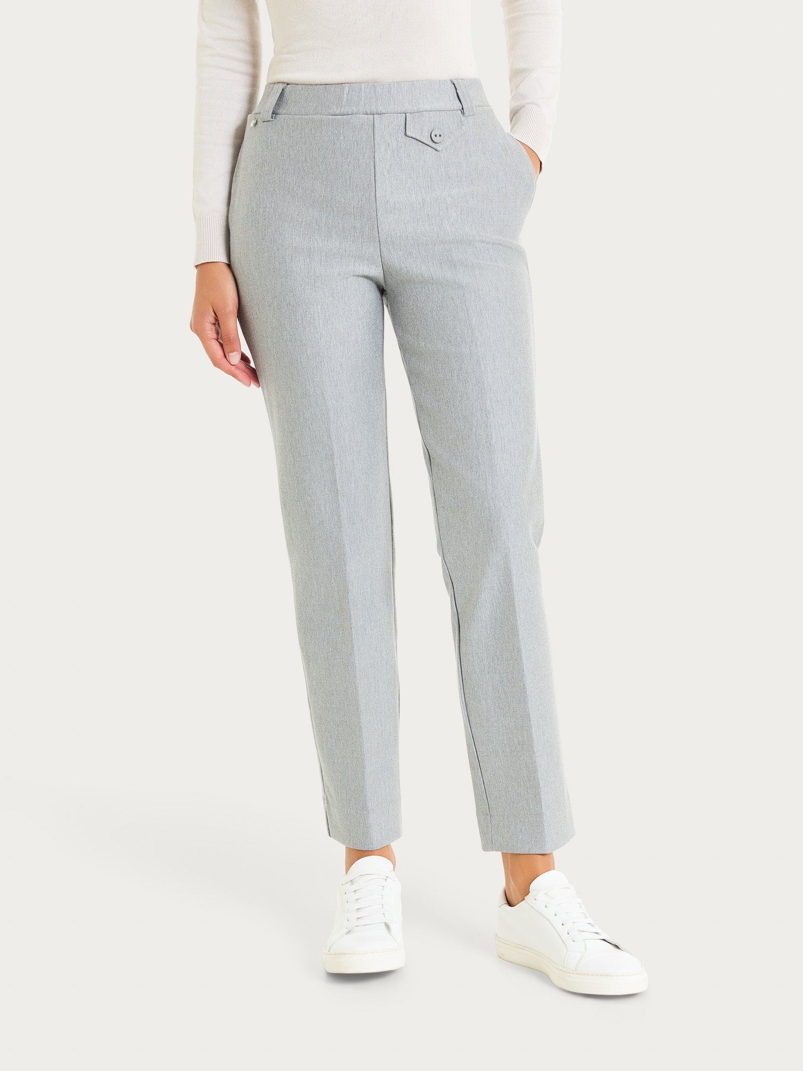 Pantalone dritto con taschino in Compact Neri Donna - Ragno
