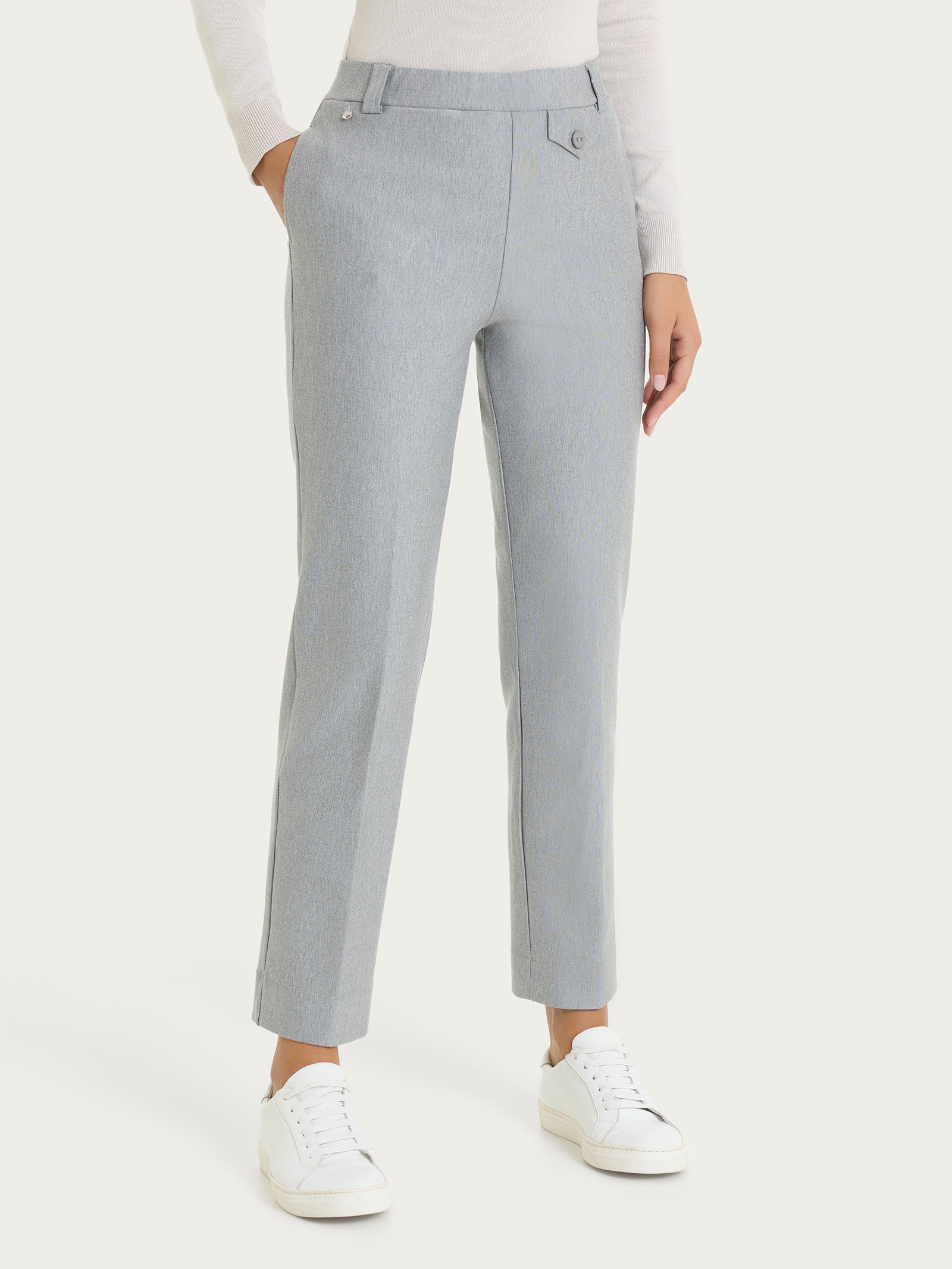Pantalone dritto con taschino in Compact Neri Donna - Ragno