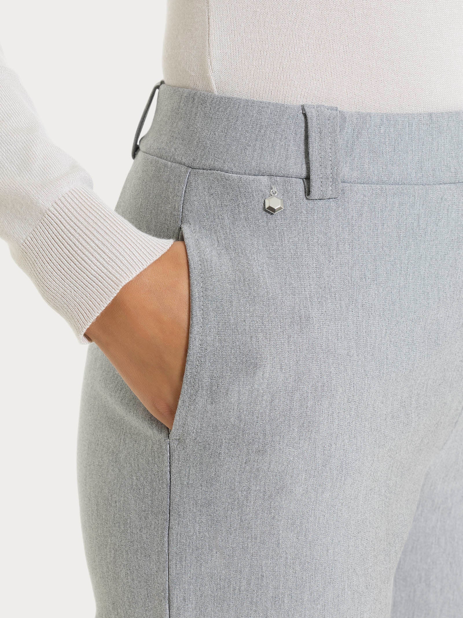 Pantalone dritto con taschino in Compact Neri Donna - Ragno
