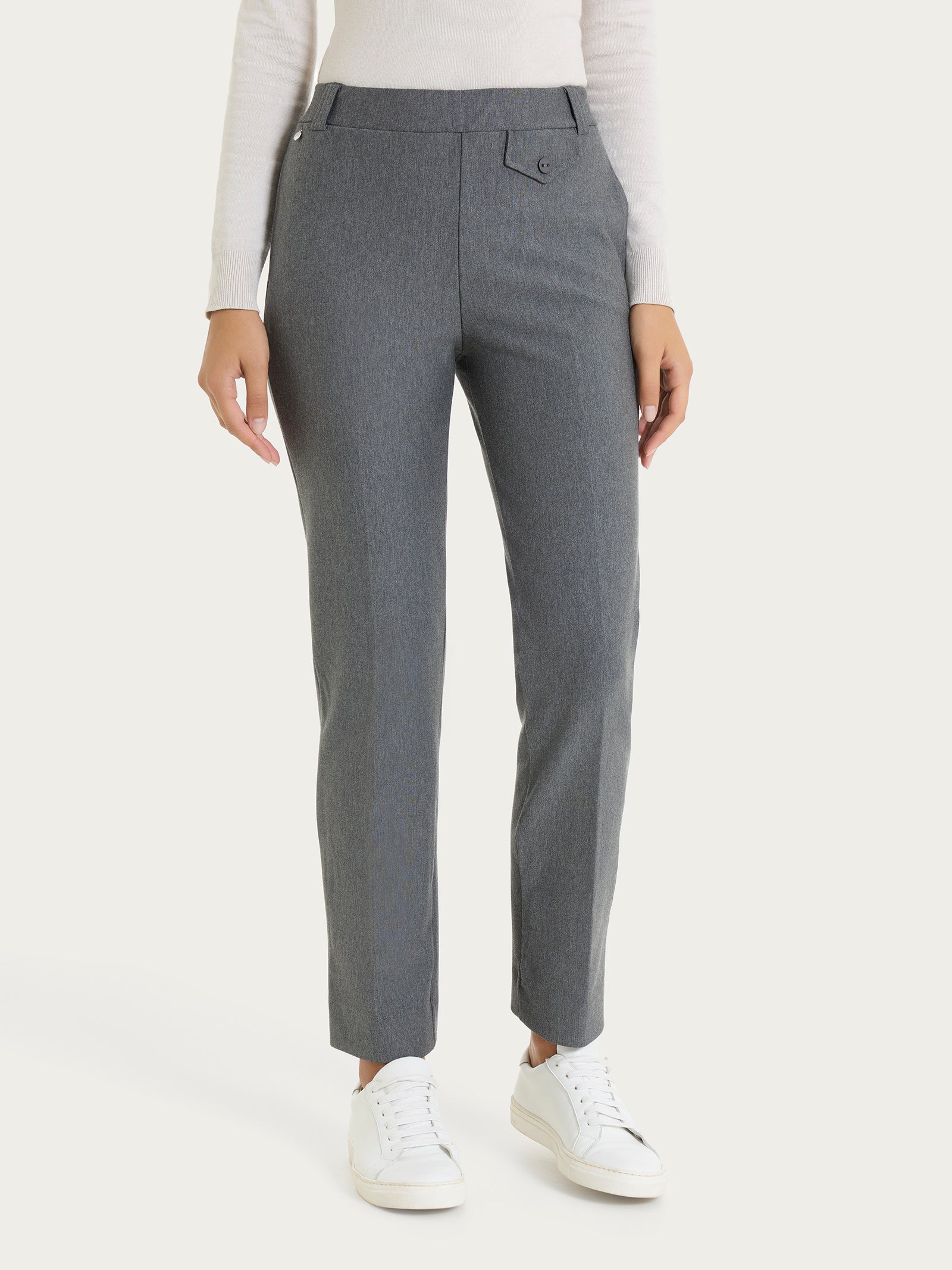 Pantalone dritto con taschino in Compact Neri Donna - Ragno