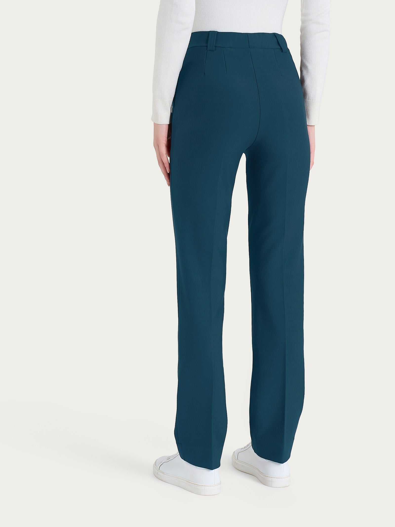 Pantalone dritto con taschino in Compact Blu Donna - Ragno