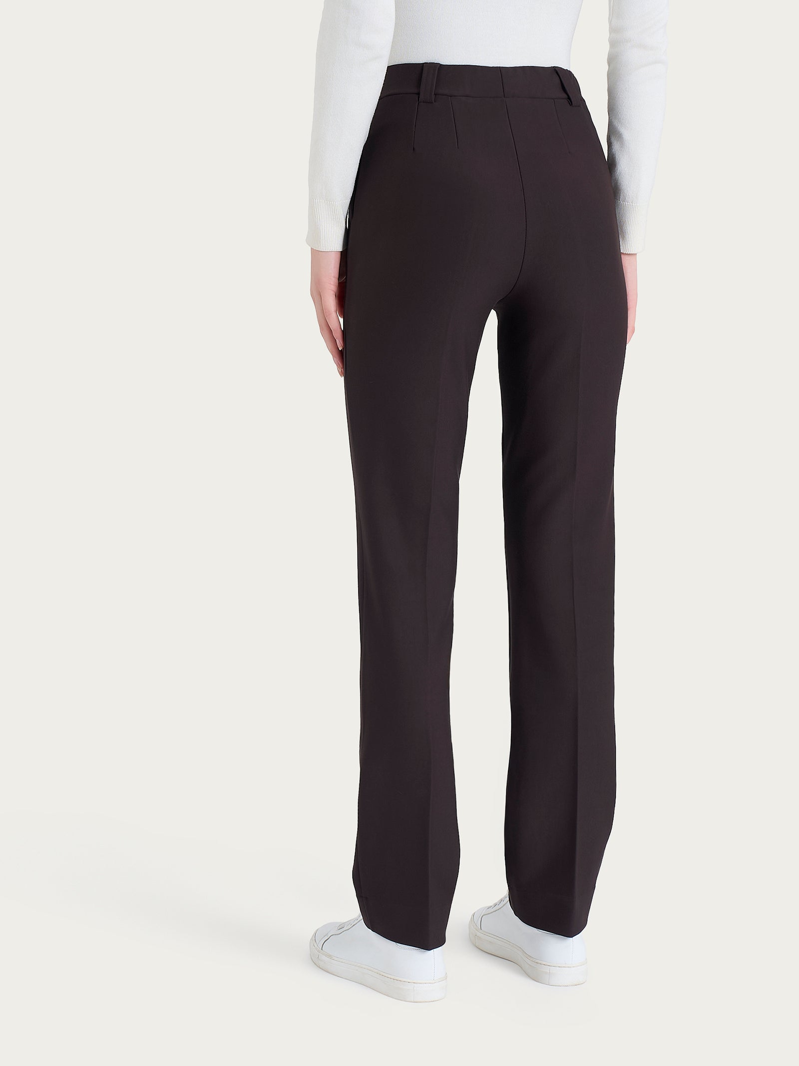 Pantalone dritto con taschino in Compact Marroni Donna - Ragno