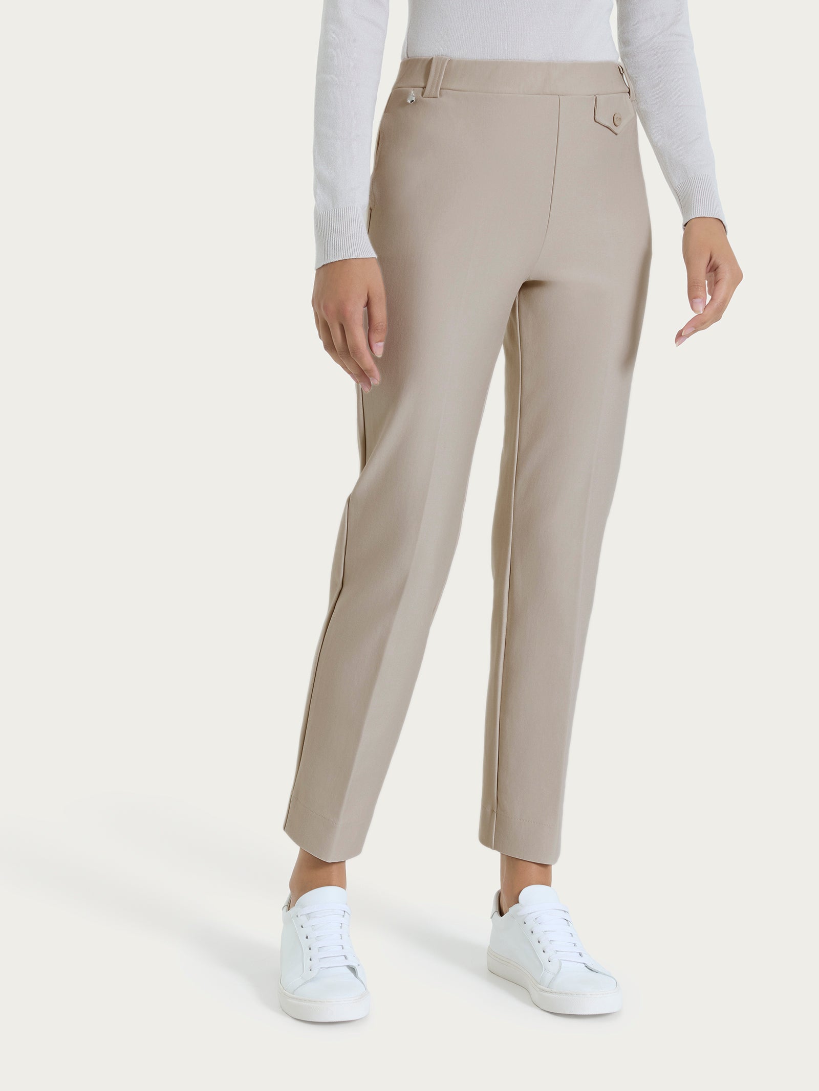 Pantalone dritto con taschino in Compact Grigi Donna - Ragno