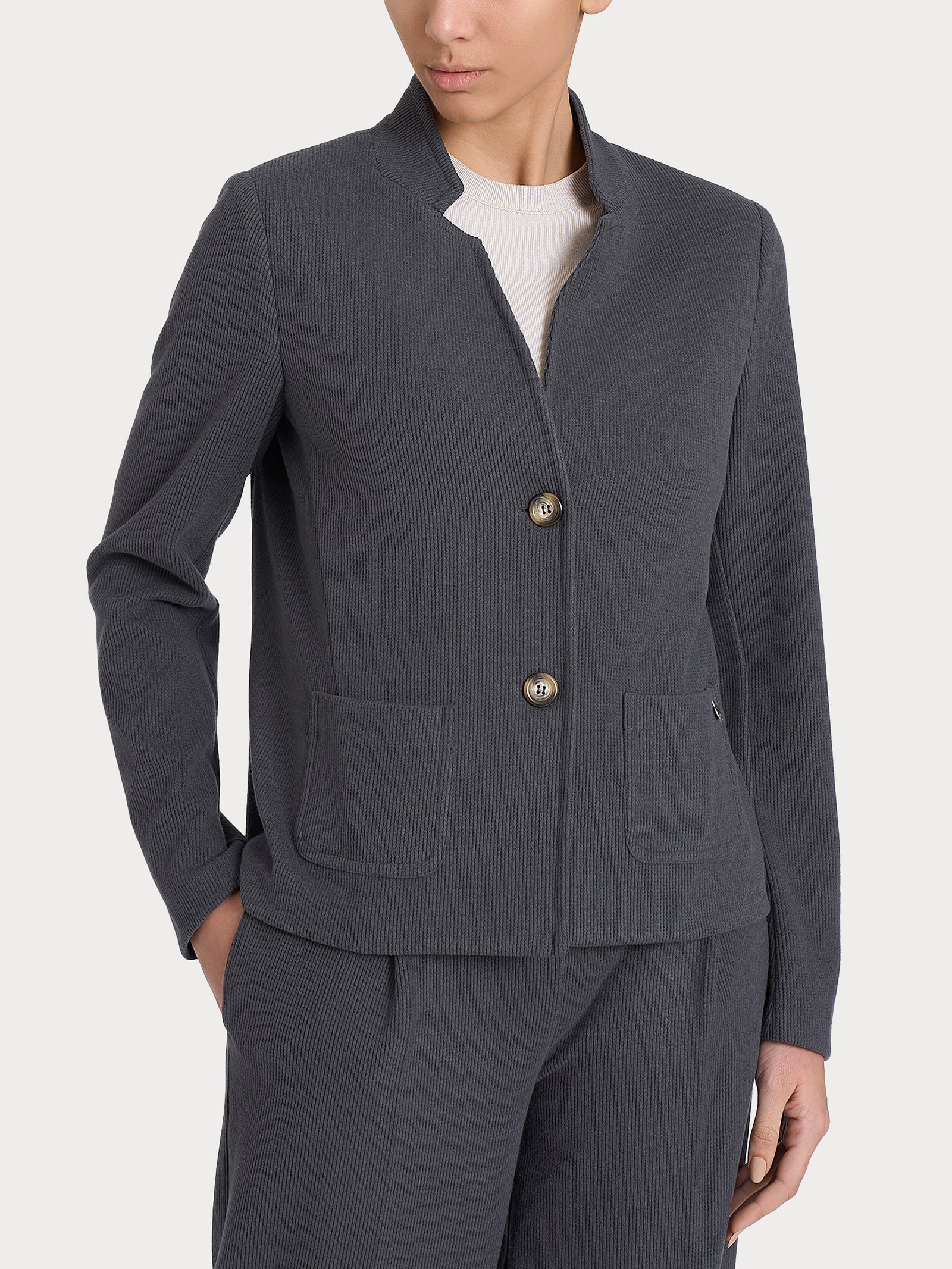 Blazer corto in Velvet Grigi Donna - Ragno