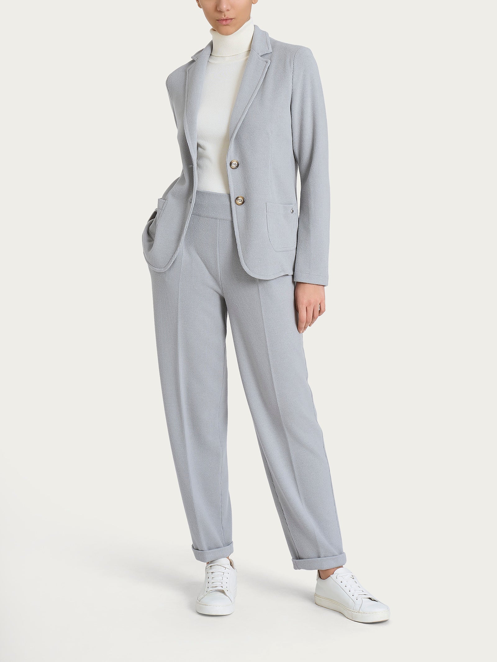 Blazer con due bottoni in Velvet Grigi Donna - Ragno