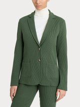Women's Green Velvet Two-Button Blazer - Ragno