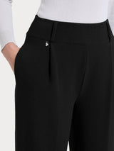Pantalone a carota con tasche e pinces in Velvet Neri Donna - Ragno