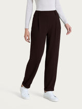 Pantalone a carota con tasche e pinces in Velvet Marroni Donna - Ragno