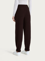 Pantalone a carota con tasche e pinces in Velvet Marroni Donna - Ragno