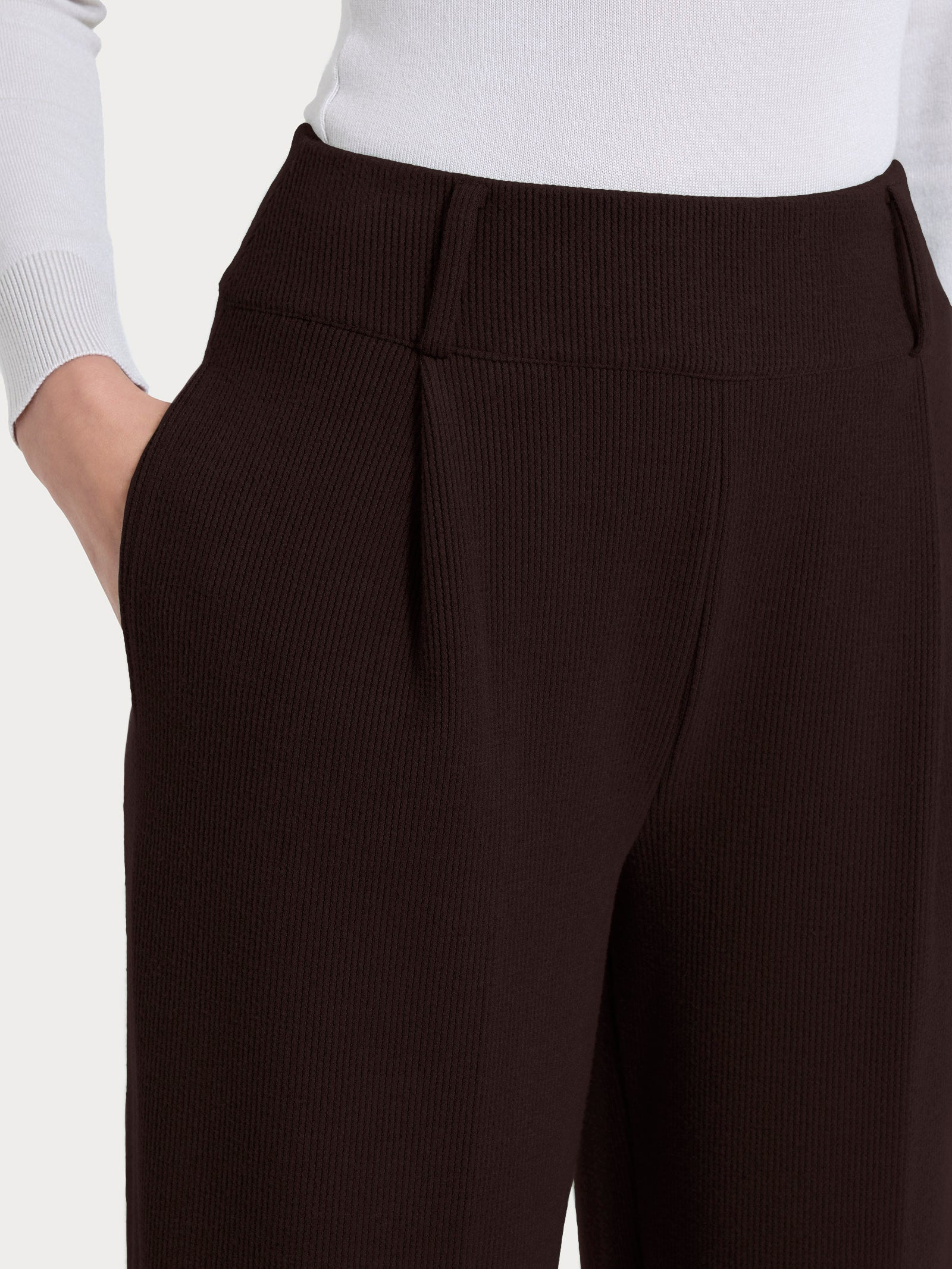 Pantalone a carota con tasche e pinces in Velvet Marroni Donna - Ragno