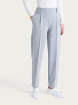 Pantalone a carota con tasche e pinces in Velvet Grigi Donna - Ragno
