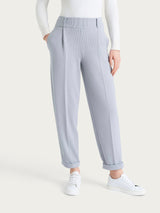 Pantalone a carota con tasche e pinces in Velvet Grigi Donna - Ragno