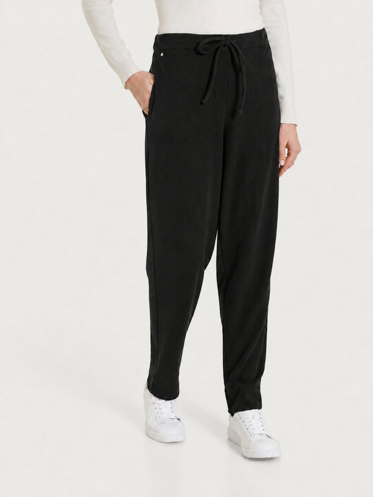 Pantalone jogger con tasche in Velvet Neri Donna - Ragno