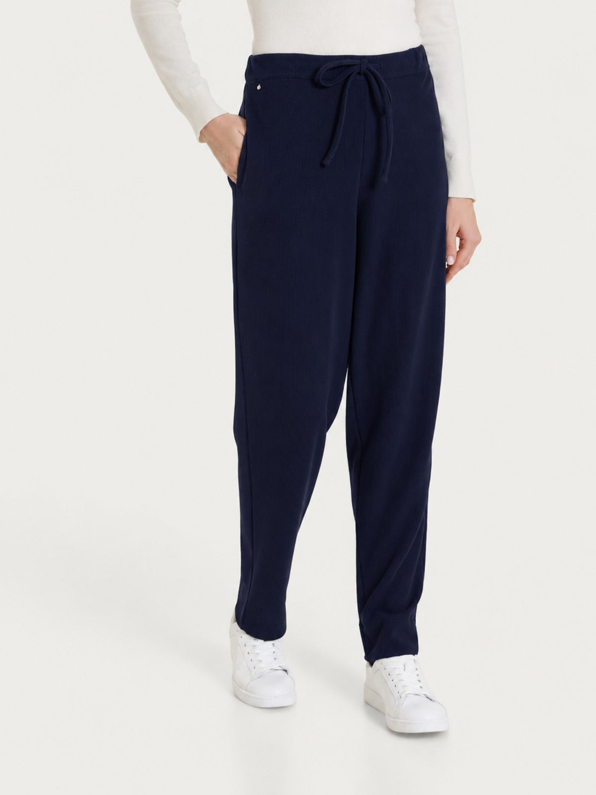 Pantalone jogger con tasche in Velvet Blu Donna - Ragno