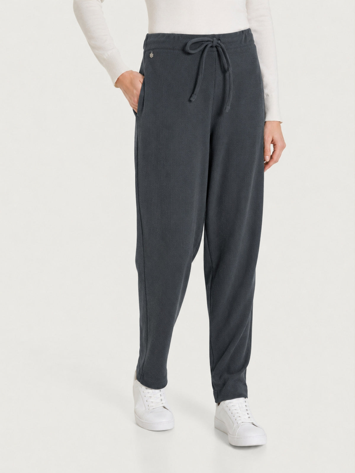 Pantalone jogger con tasche in Velvet Grigi Donna - Ragno