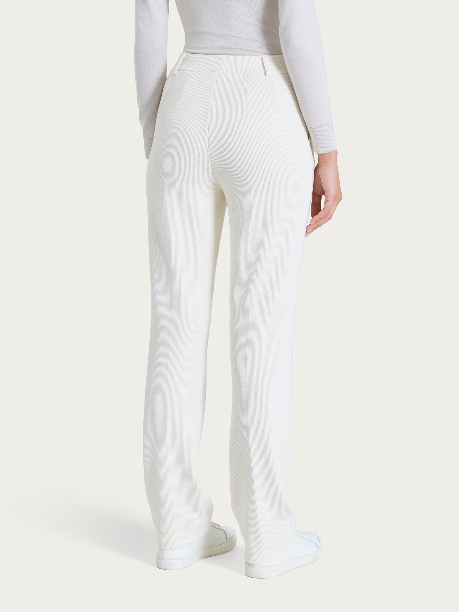 Pantalone dritto con tasche in Velvet Bianchi Donna - Ragno