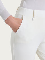 Pantalone dritto con tasche in Velvet Bianchi Donna - Ragno