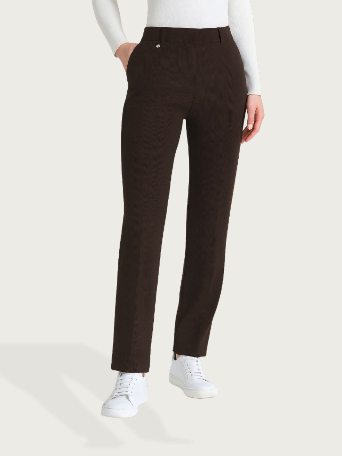Pantalone dritto con tasche in Velvet Marroni Donna - Ragno