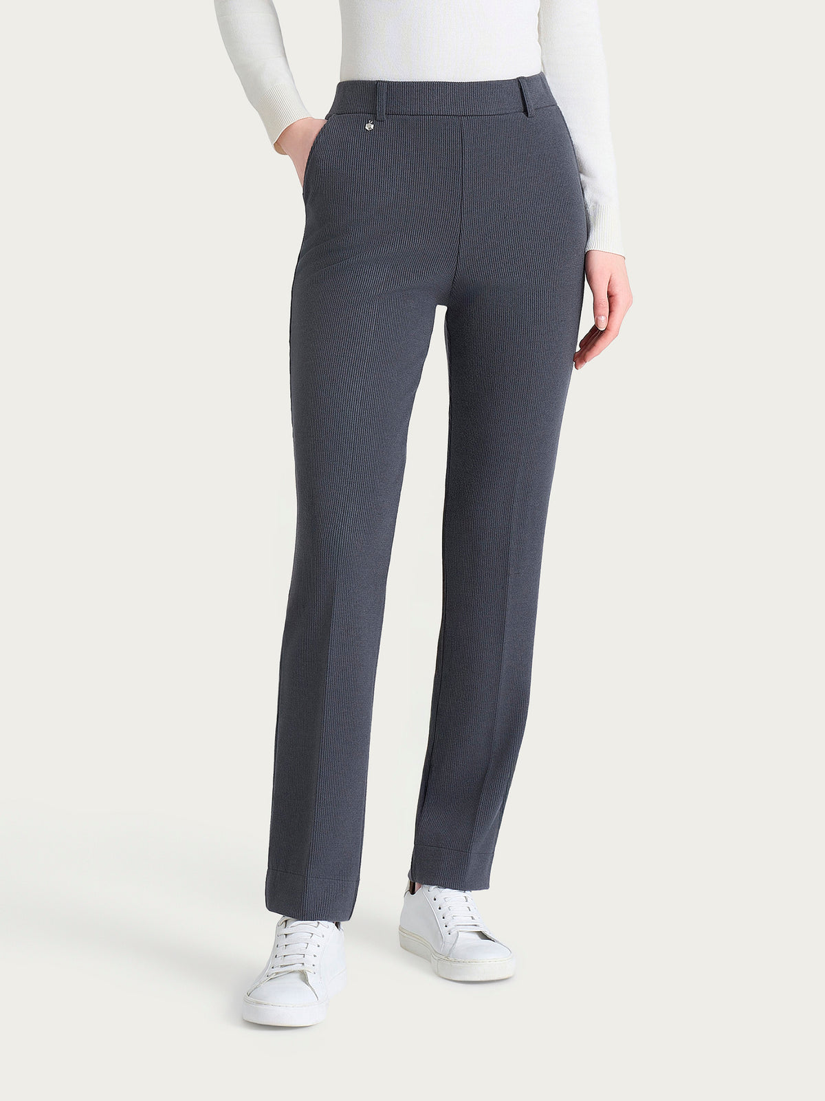 Pantalone dritto con tasche in Velvet Grigi Donna - Ragno