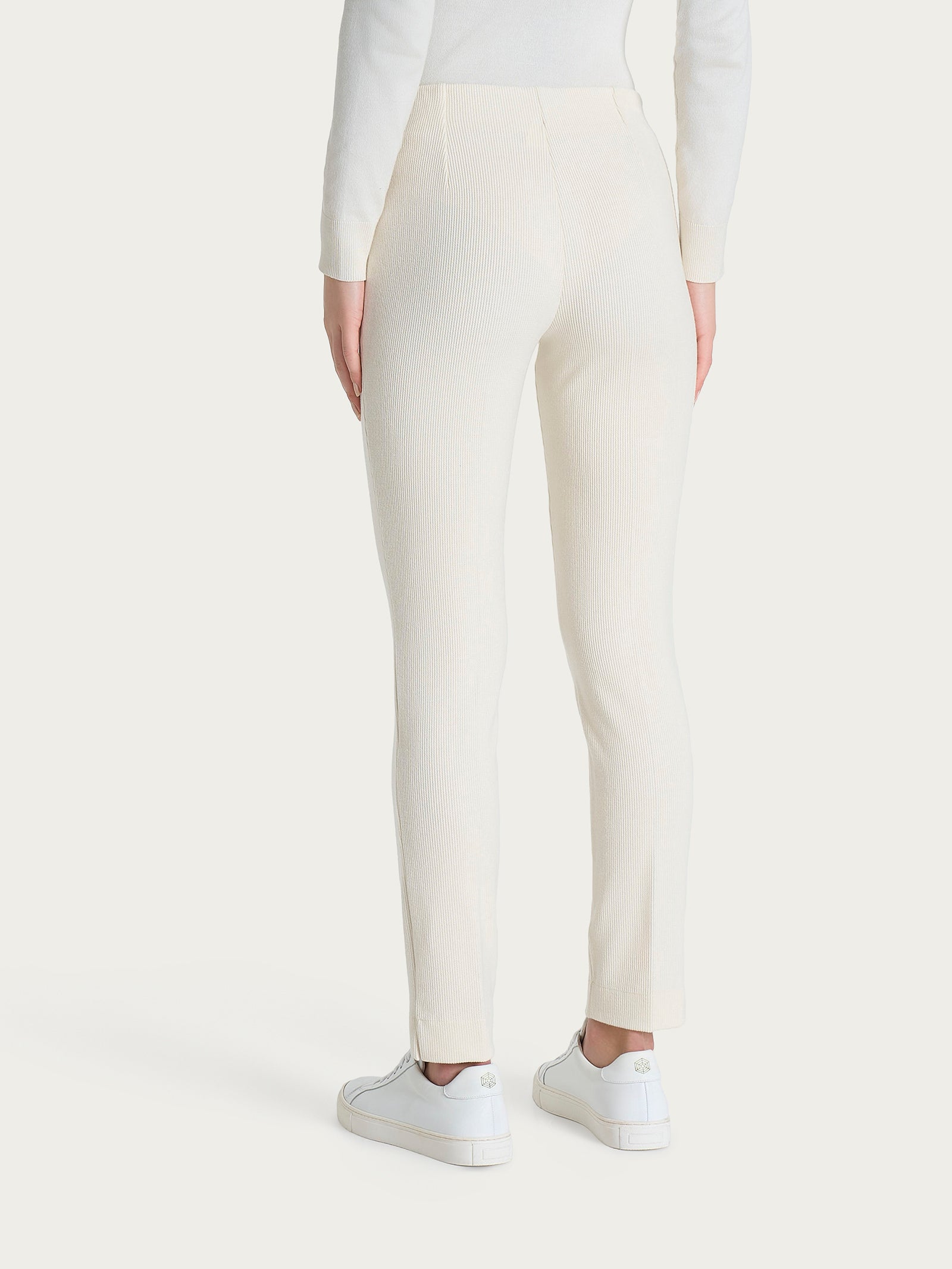 Pantalone a sigaretta con spacchetti in Velvet Bianchi Donna - Ragno