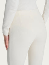 Pantalón pitillo con aberturas en terciopelo Blanco para mujer - Ragno