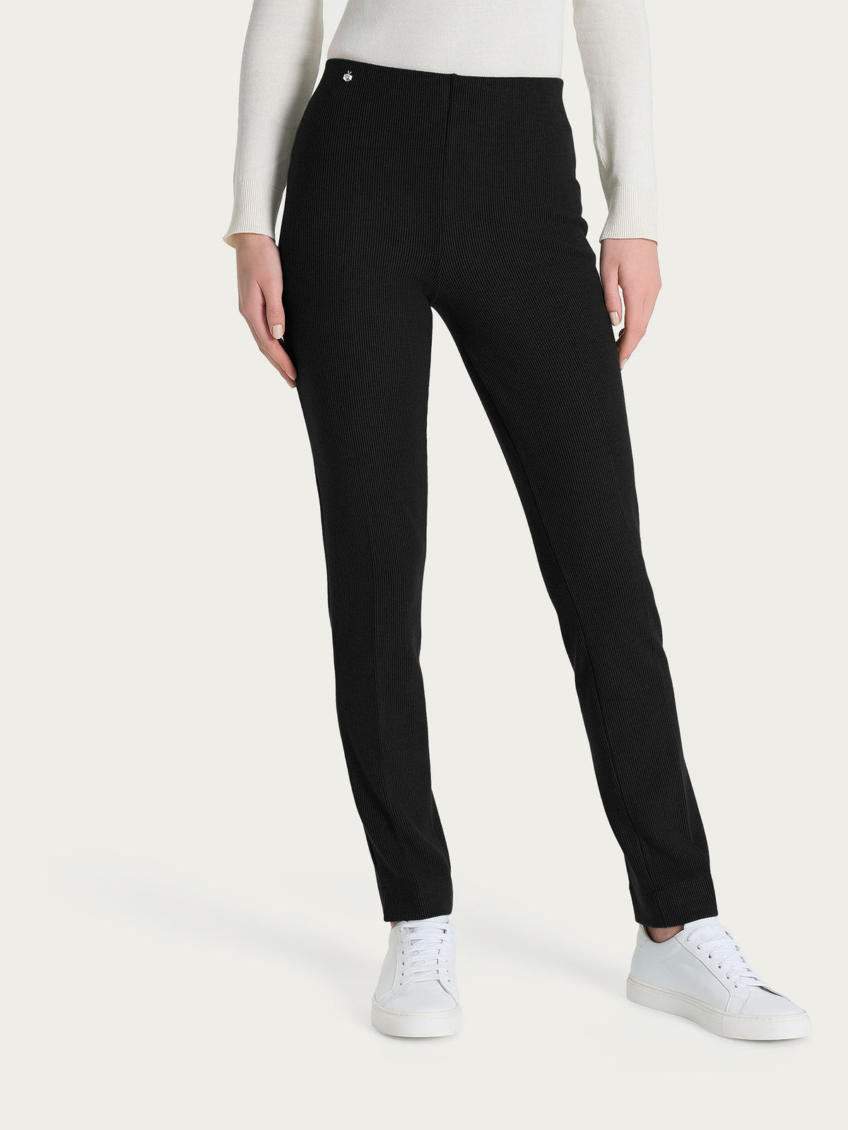 Pantalones pitillo con aberturas en terciopelo negro para mujer - Ragno