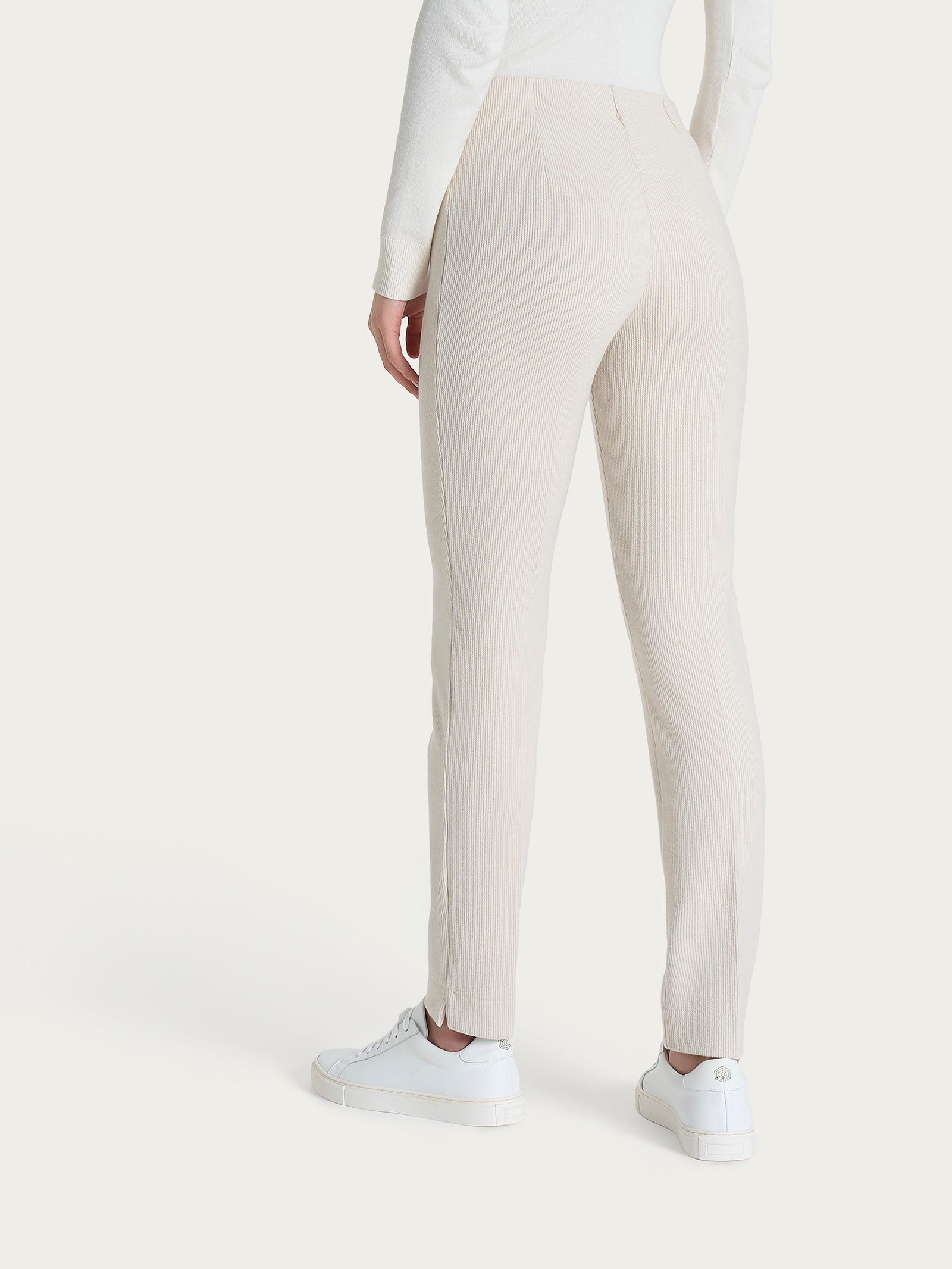 Pantalone a sigaretta con spacchetti in Velvet Bianchi Donna - Ragno