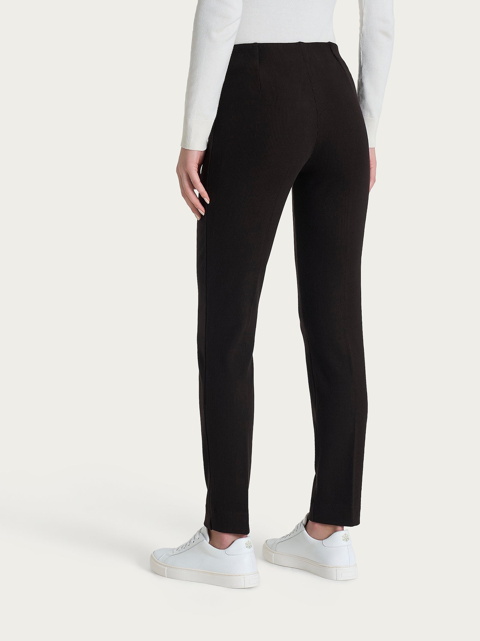 Pantalone a sigaretta con spacchetti in Velvet Marroni Donna - Ragno