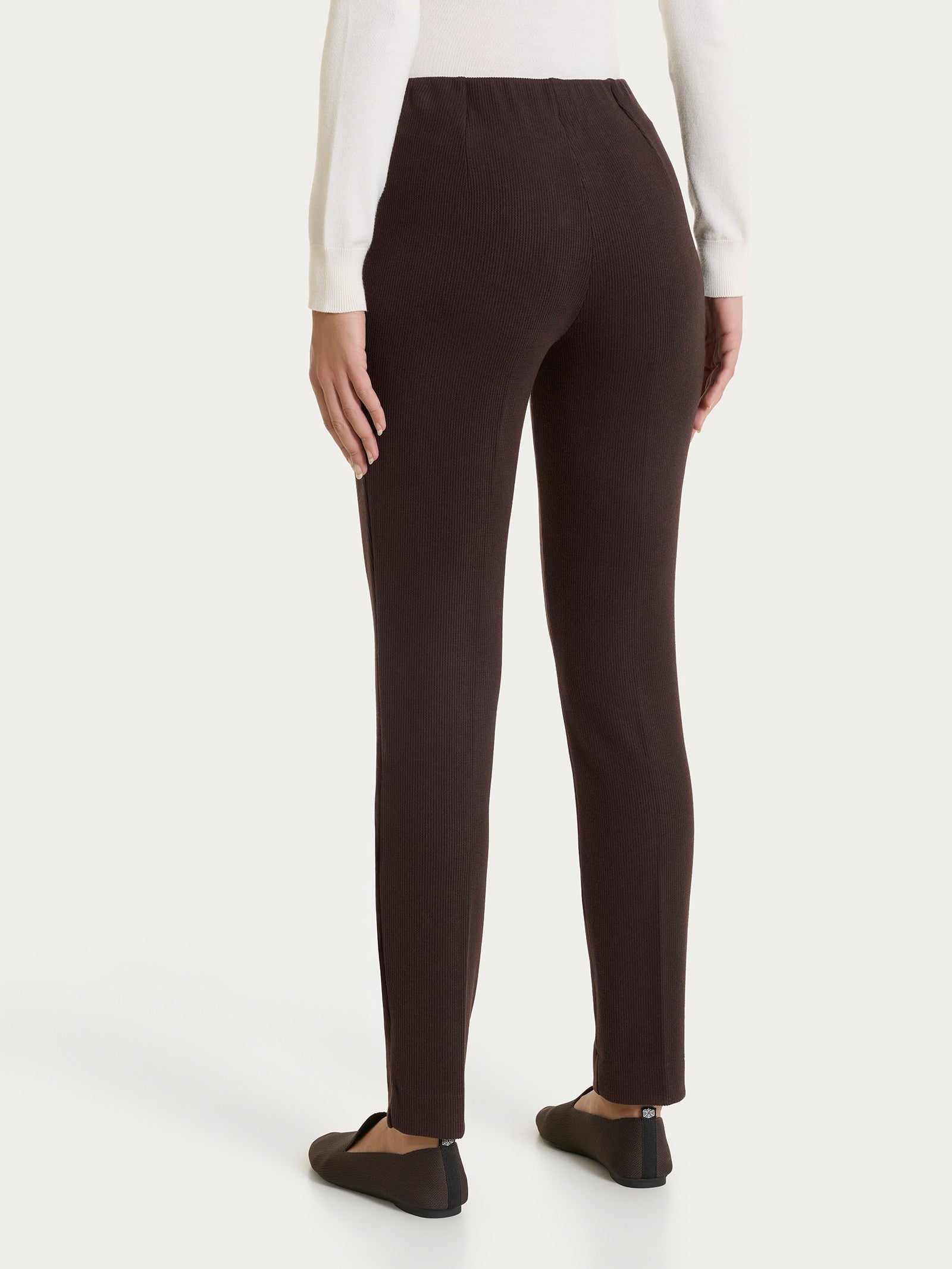 Pantalone a sigaretta con spacchetti in Velvet Marroni Donna - Ragno