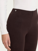 Pantalone a sigaretta con spacchetti in Velvet Marroni Donna - Ragno