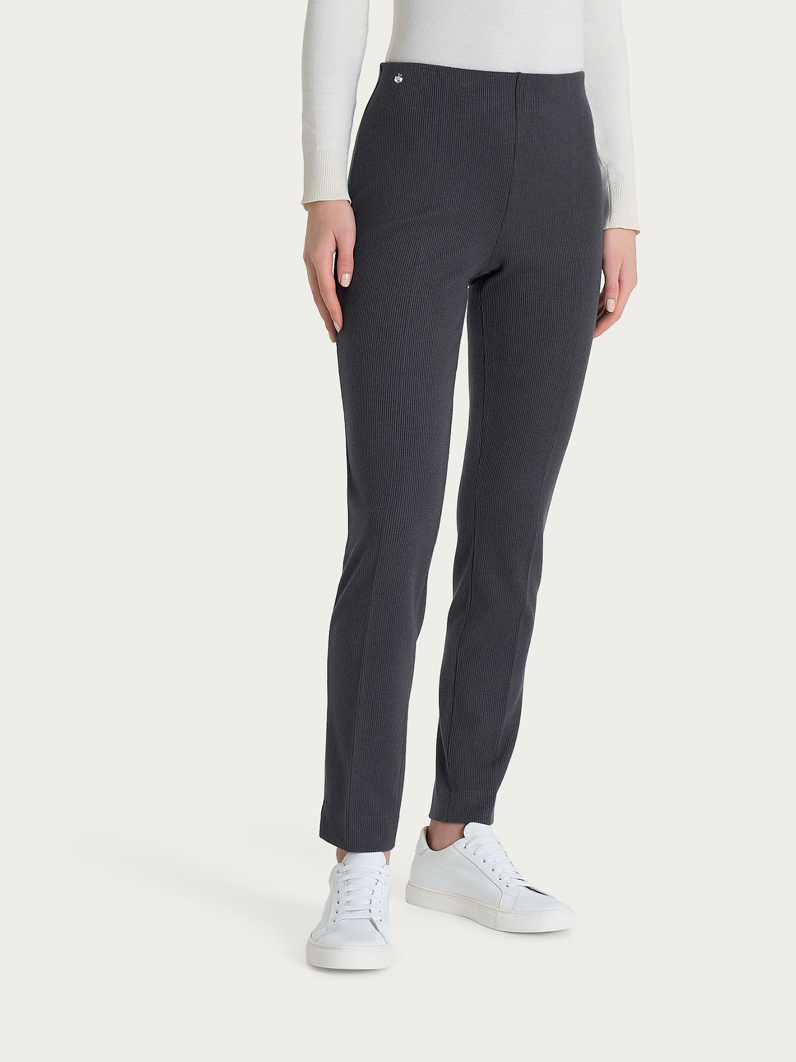 Pantalone a sigaretta con spacchetti in Velvet Grigi Donna - Ragno