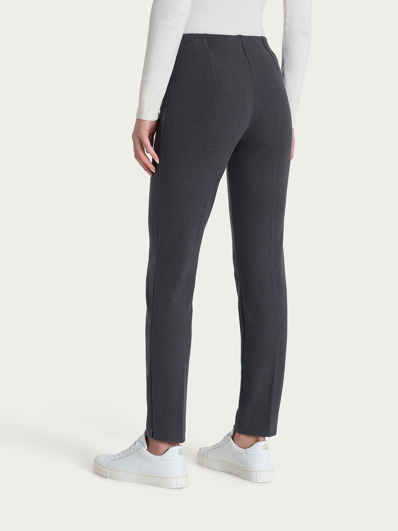 Pantalone a sigaretta con spacchetti in Velvet Grigi Donna - Ragno