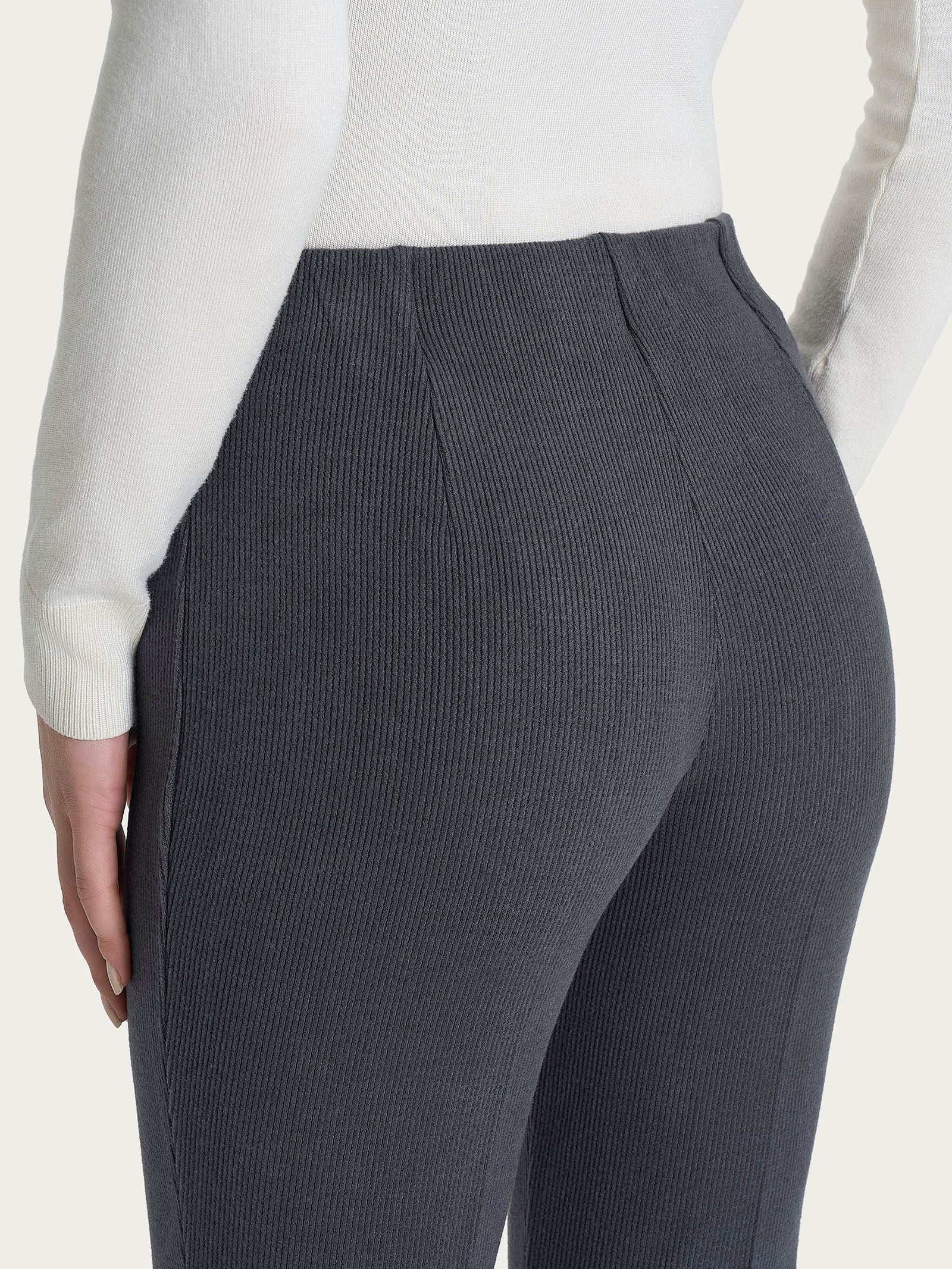 Pantalone a sigaretta con spacchetti in Velvet Grigi Donna - Ragno