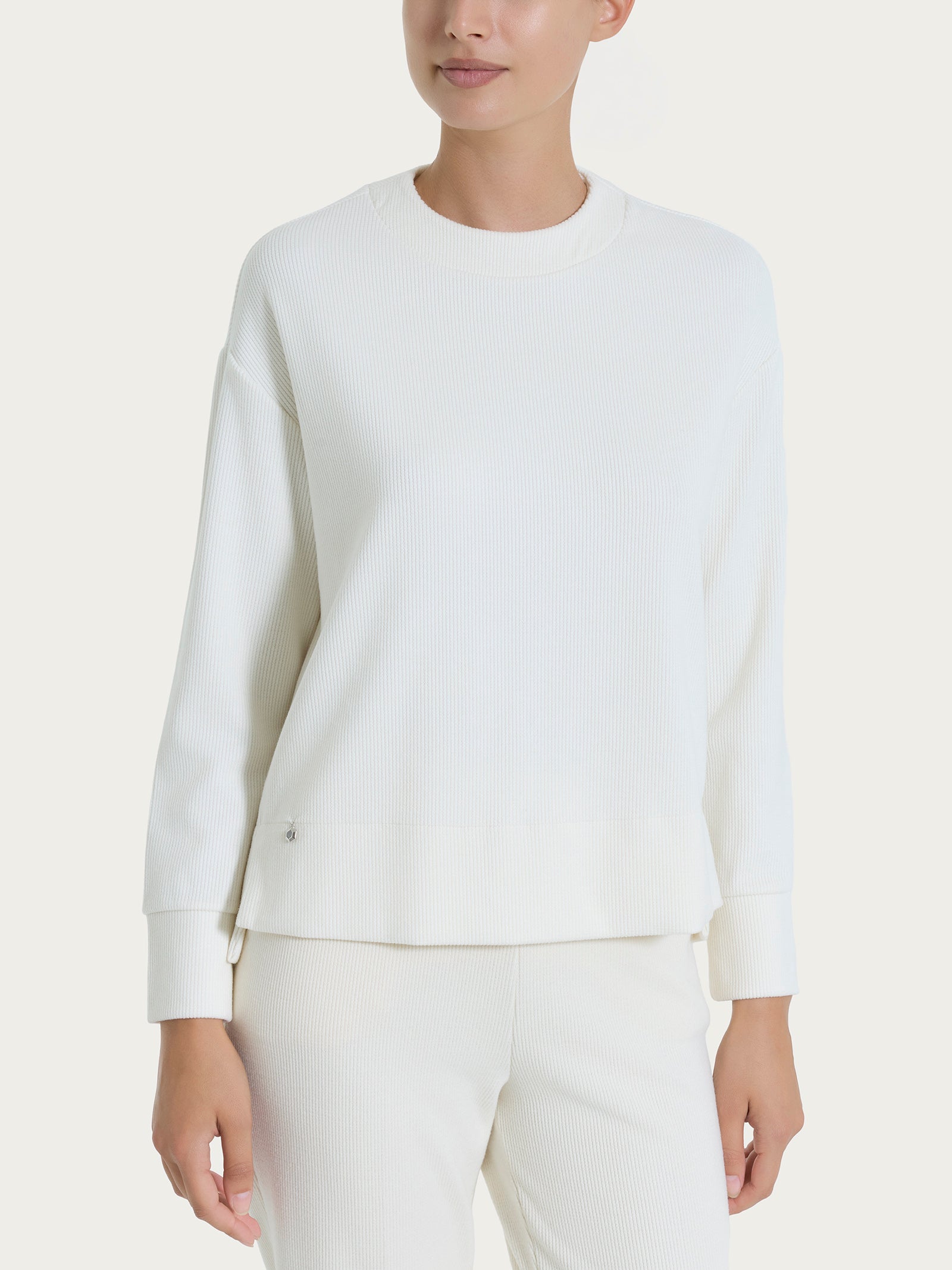 Felpa girocollo in Velvet  Bianchi Donna - Ragno