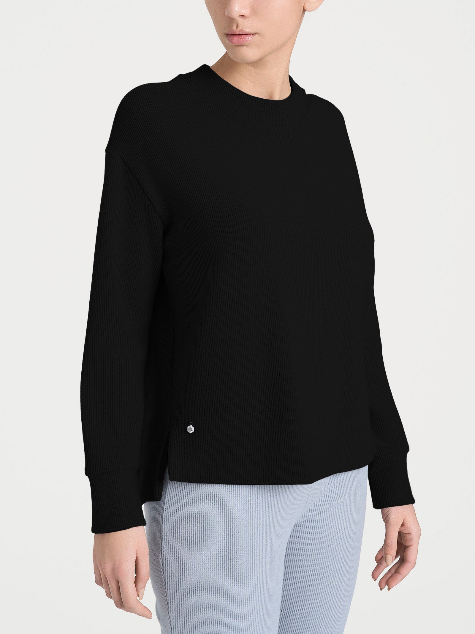 Felpa girocollo in Velvet  Neri Donna - Ragno