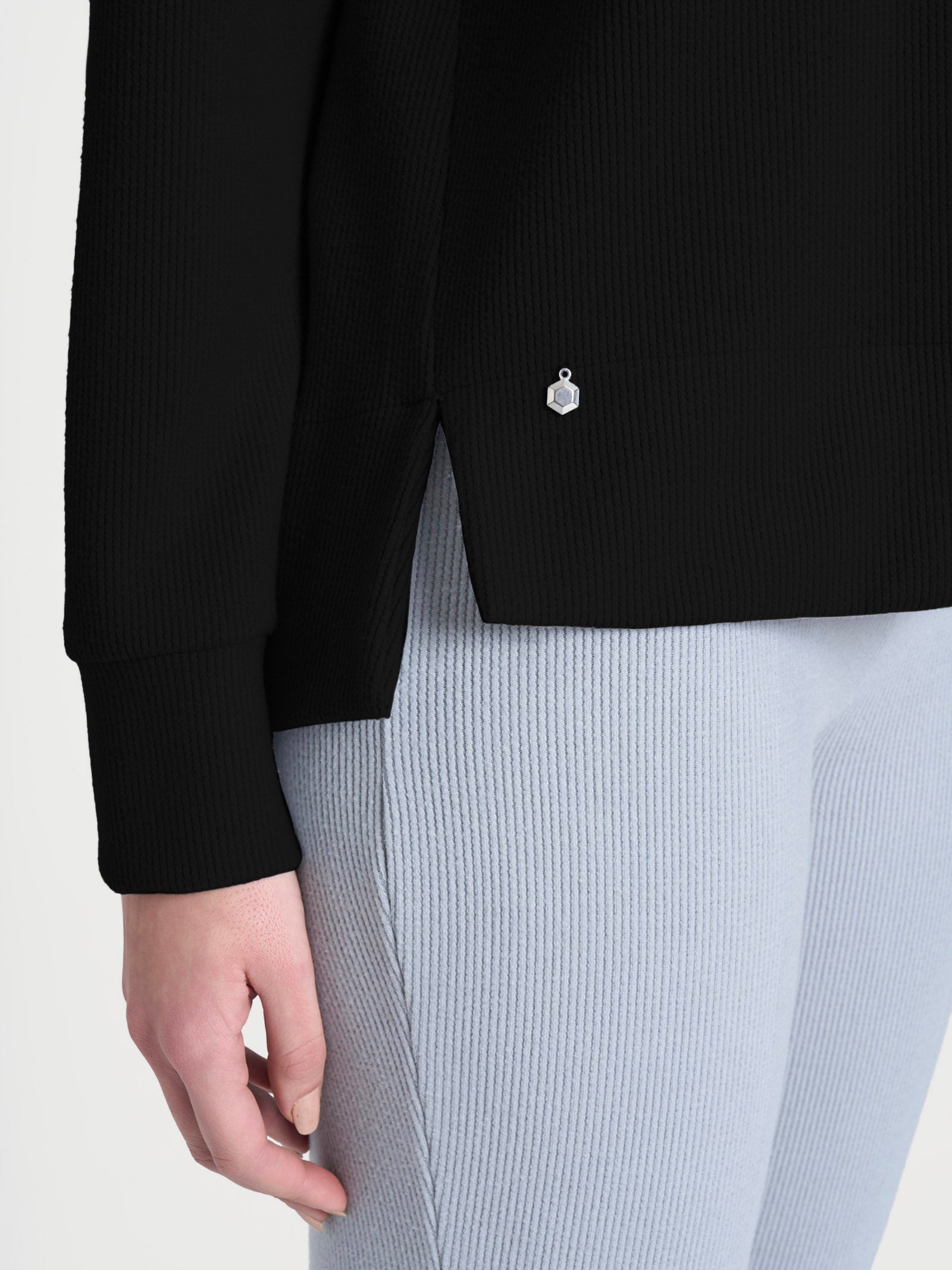 Felpa girocollo in Velvet  Neri Donna - Ragno